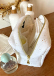 Trousse de toilette blanc doré