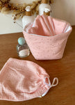 Panier de rangement moutarde rose doré