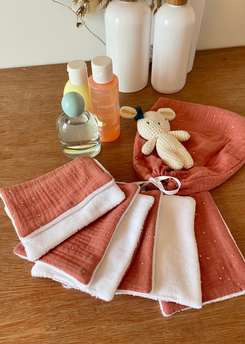 Lingettes pour bébé terracotta