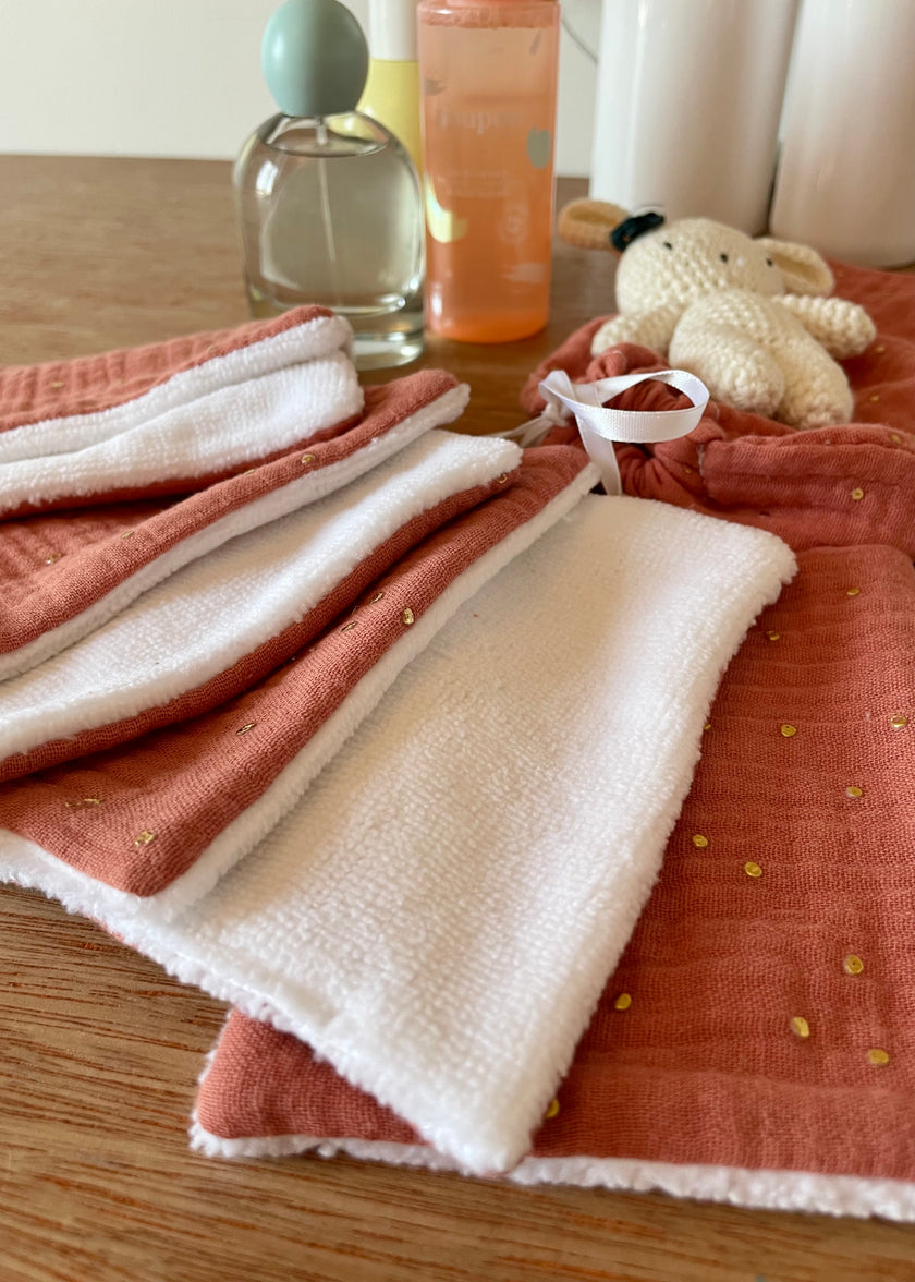 Lingettes pour bébé terracotta