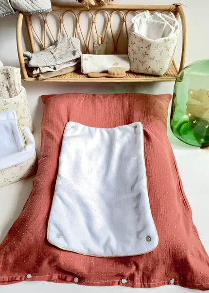 Housse de matelas à langer terracotta doré