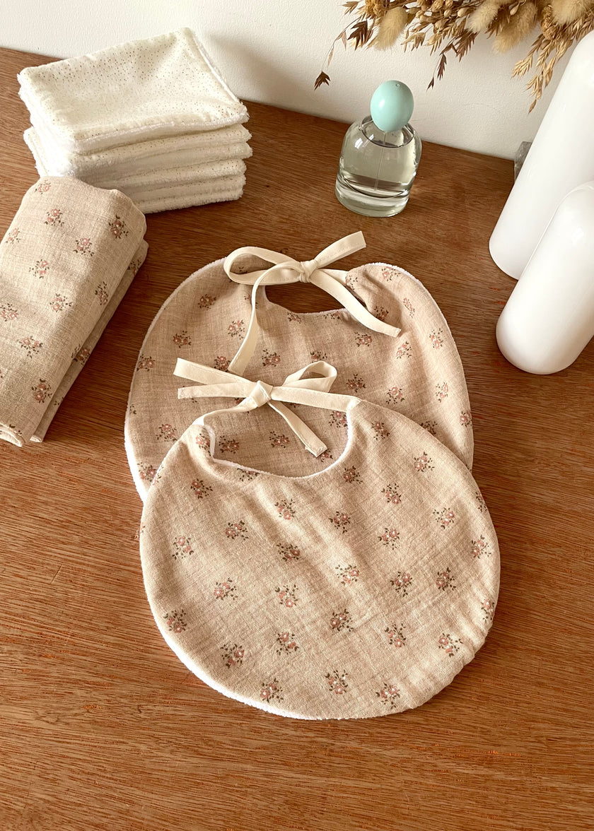 Bavoirs ronds  Rosie beige