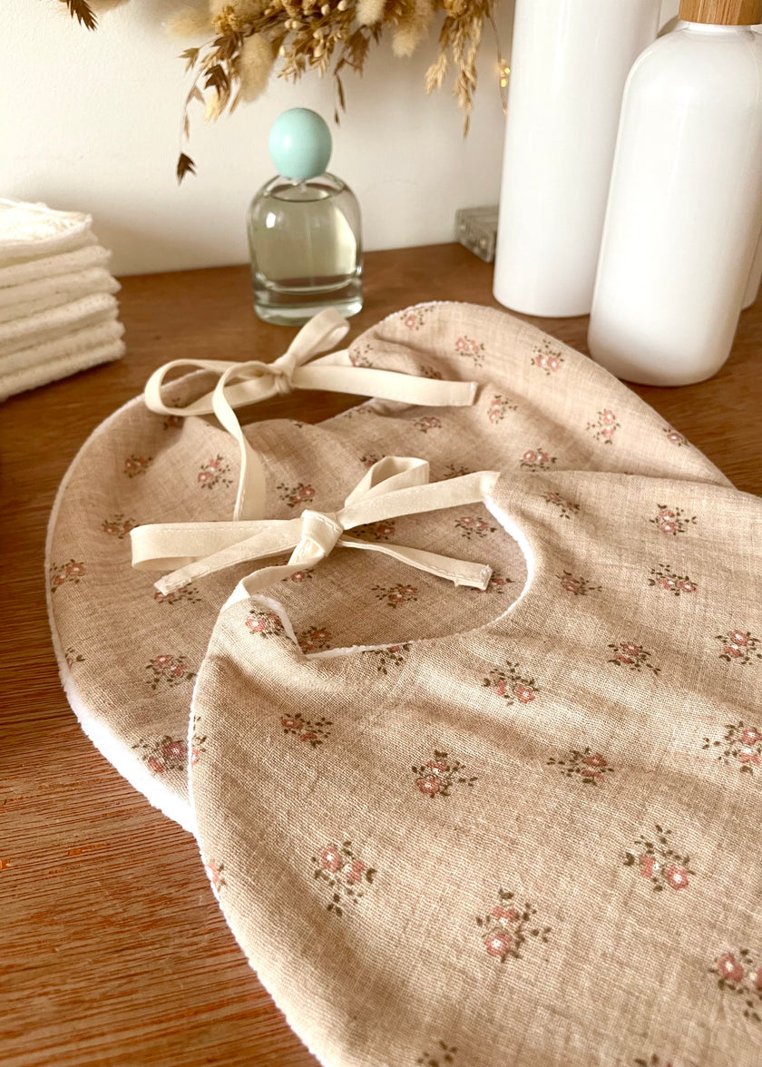 Bavoirs ronds  Rosie beige