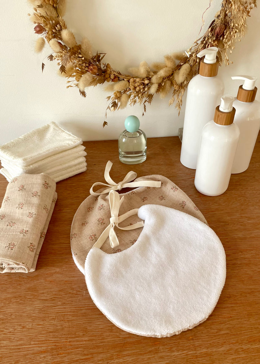 Bavoirs ronds  Rosie beige