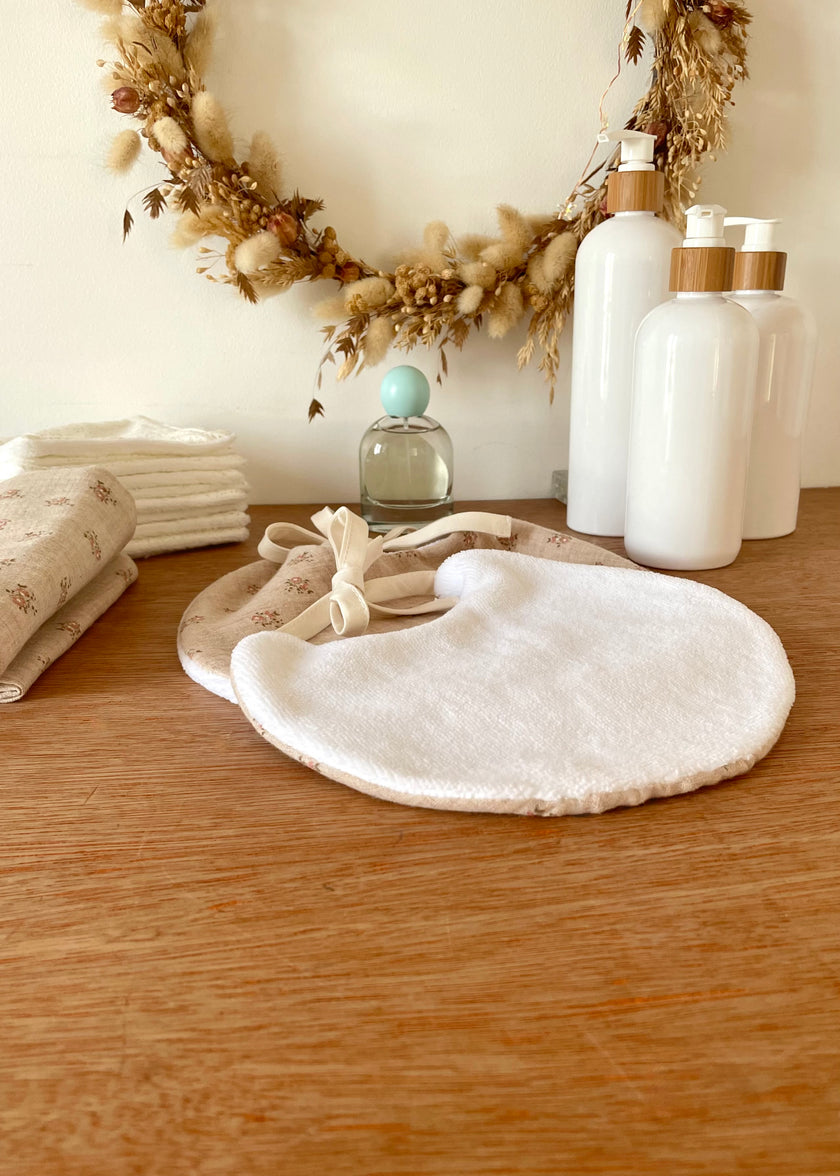 Bavoirs ronds  Rosie beige