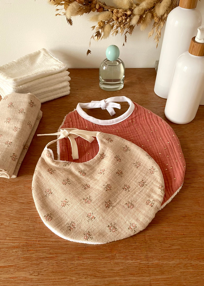 Bavoirs ronds  Rosie beige