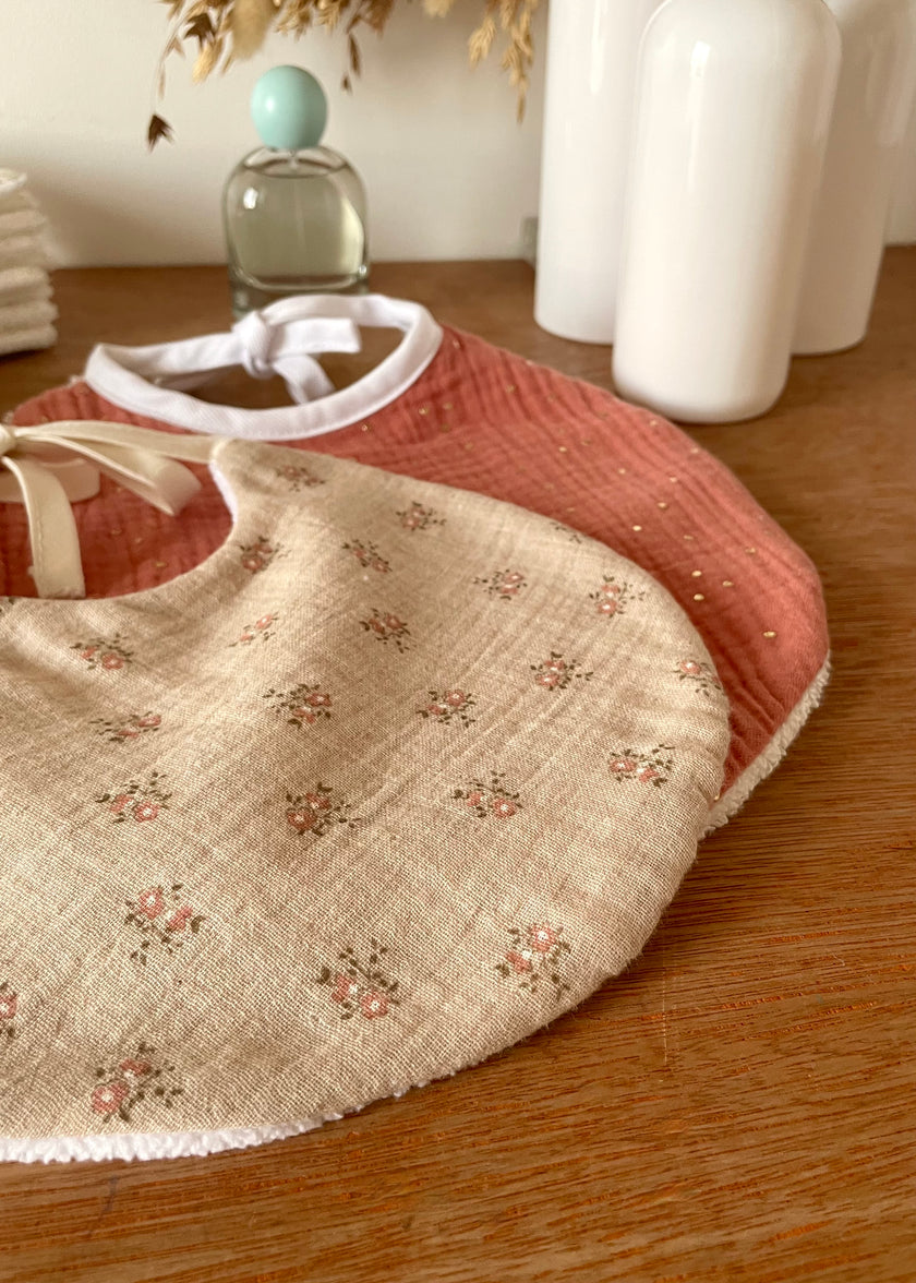 Bavoirs ronds  Rosie beige