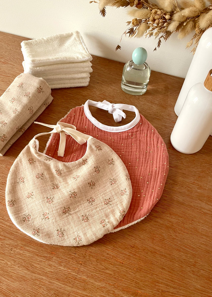 Bavoirs ronds  Rosie beige