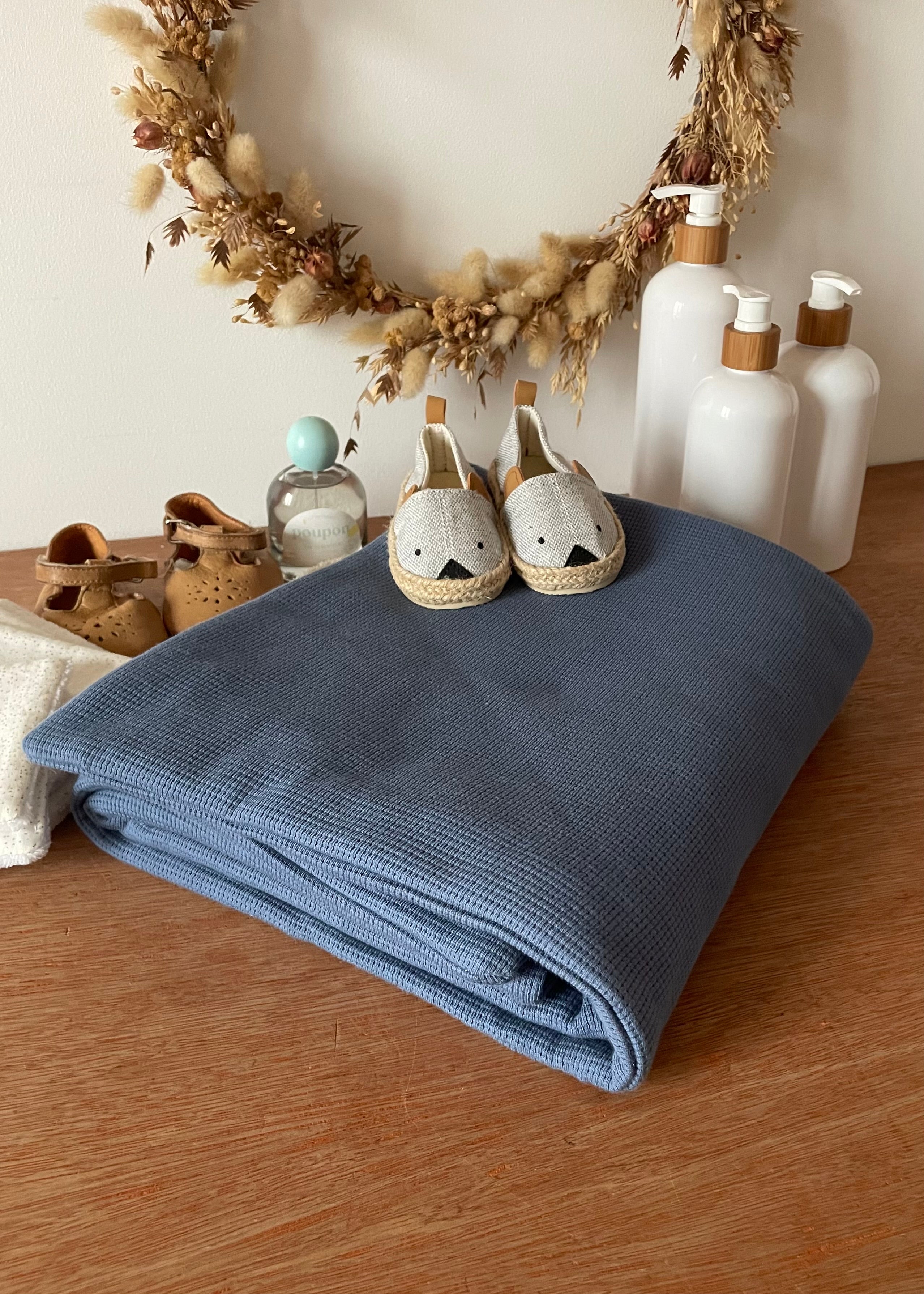 Couverture jersey bleu