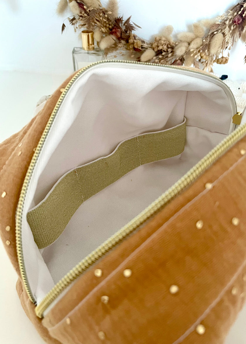 Trousse de toilette femme camel