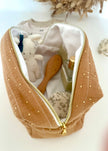 Trousse de toilette camel doré