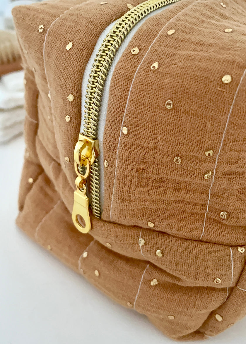 Trousse de toilette femme camel