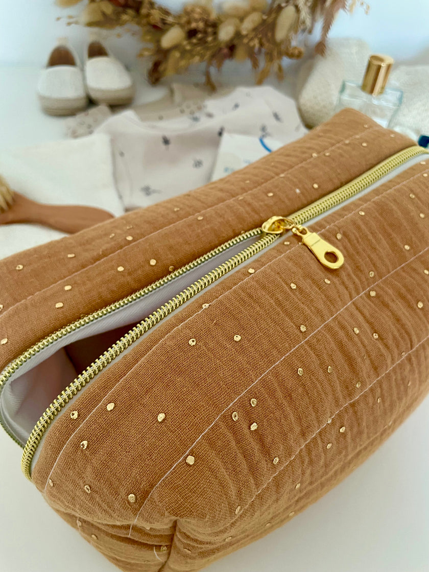 Trousse de toilette camel