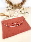 Pochette à couches terracotta doré