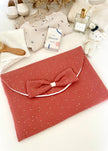 Pochette à couches terracotta doré