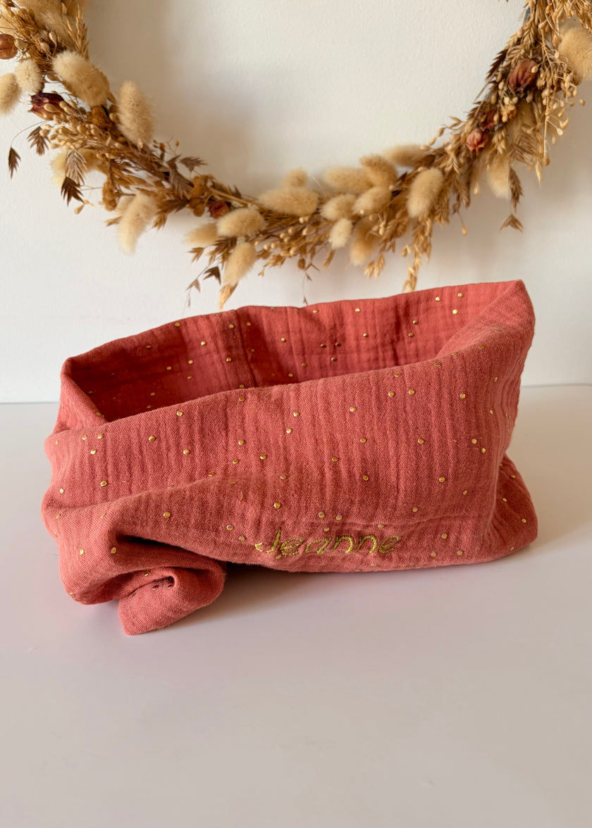 Tour de cou enfant terracotta demi-saison