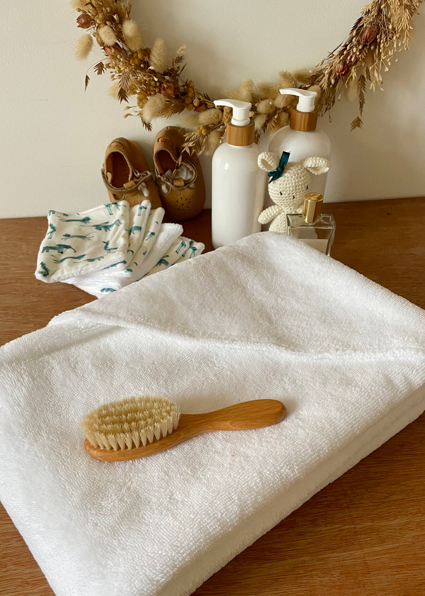 Cape de bain blanche ultra moelleuse et douce