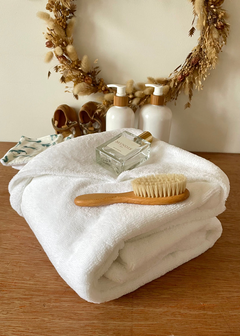 Cape de bain blanche ultra moelleuse et douce