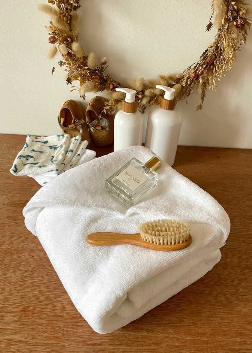 Cape de bain blanche ultra moelleuse et douce