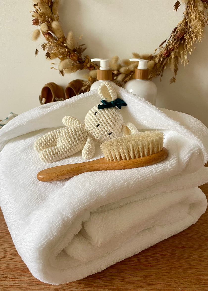 Cape de bain blanche ultra moelleuse et douce