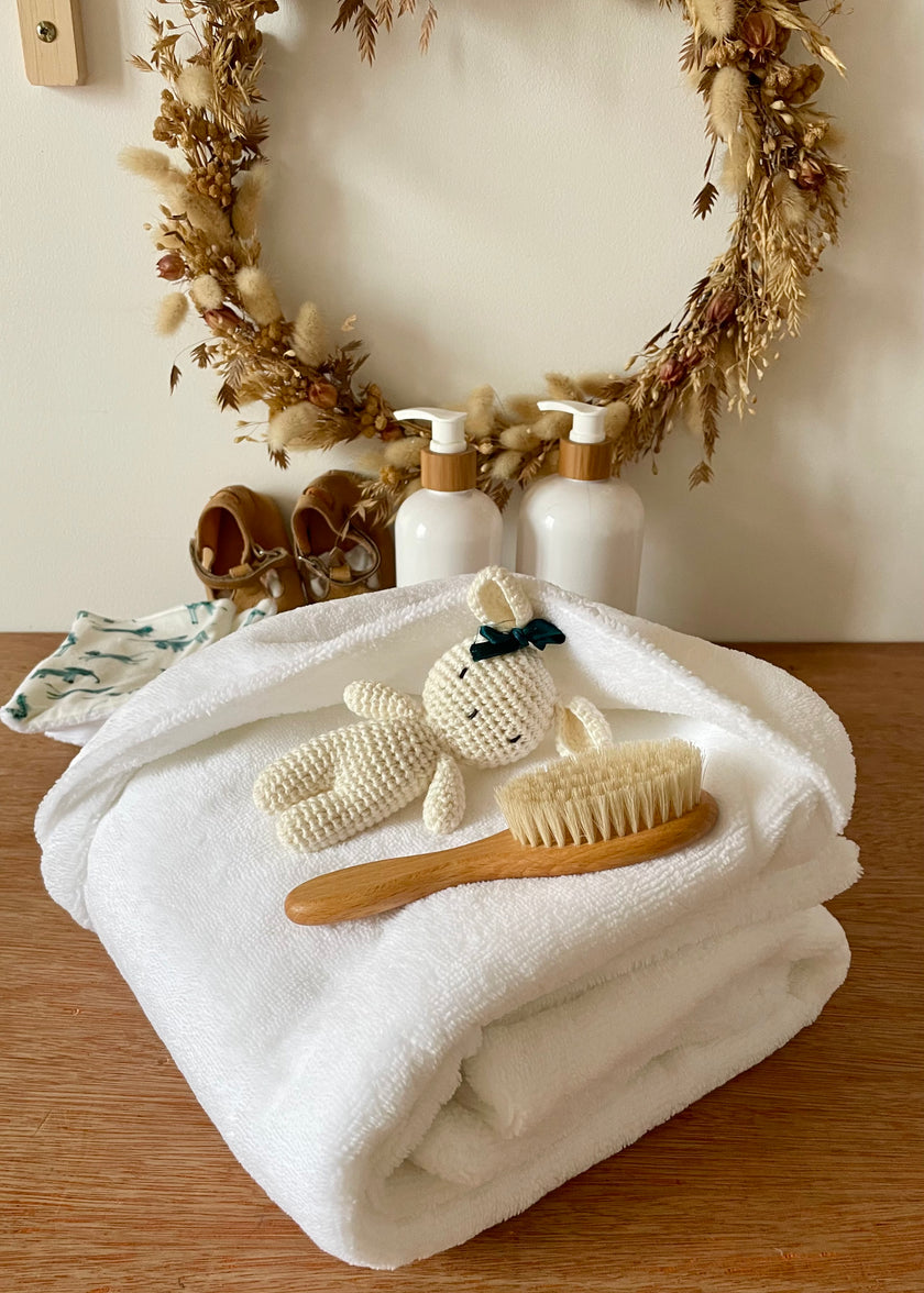 Cape de bain blanche ultra moelleuse et douce