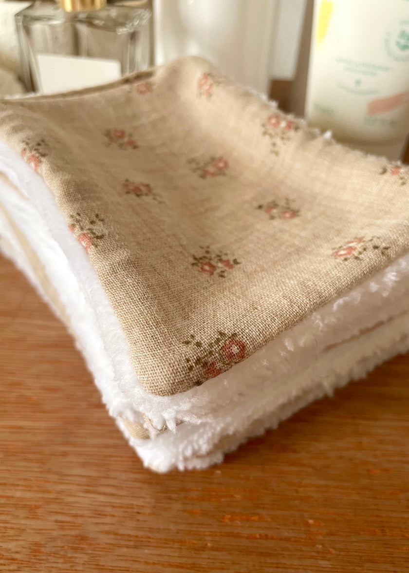 7 Lingettes douceurs rosie beige pour bébé