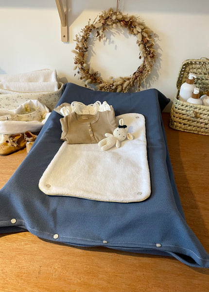 Housse de matelas à langer bleu jeans