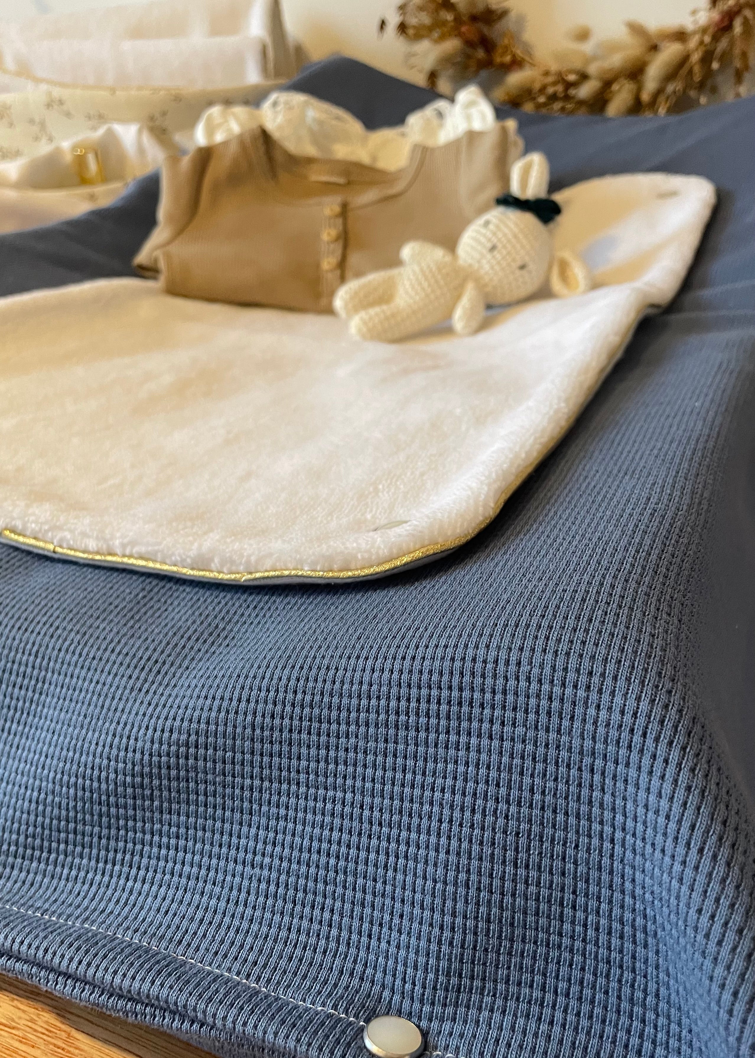 Housse de matelas à langer bleu jeans