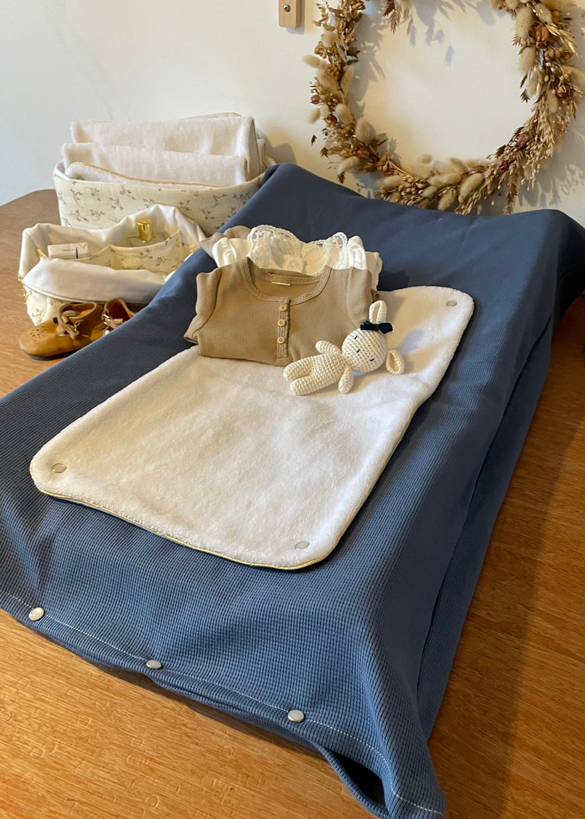 Housse de matelas à langer bleu jeans