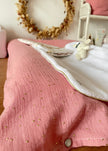 Housse de matelas à langer rose thé doré