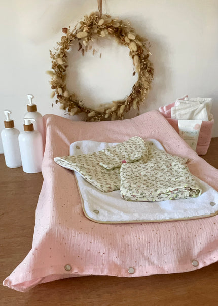 Housse de matelas à langer rose doré