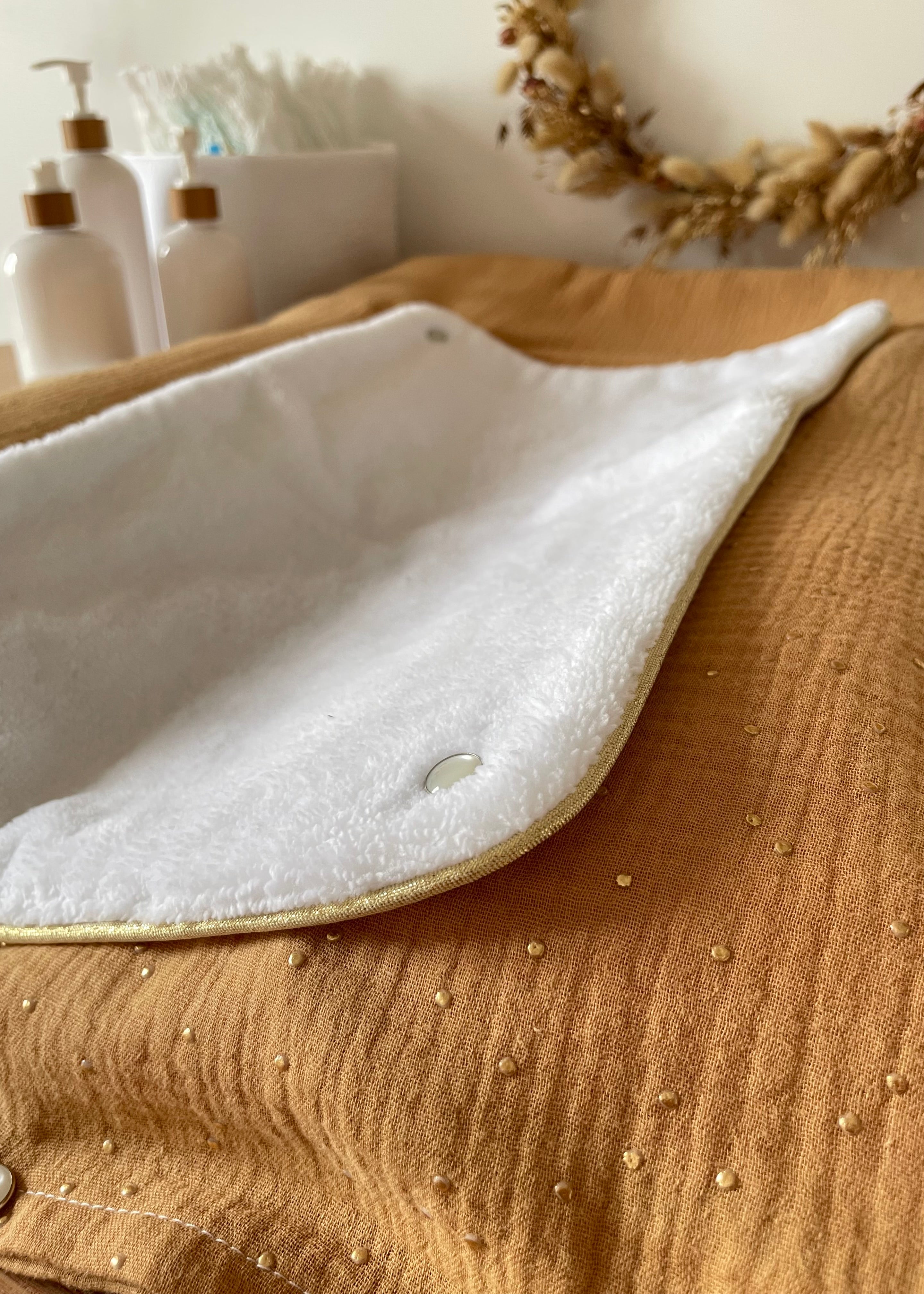 Housse de matelas à langer camel doré