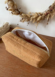 Trousse de toilette camel doré