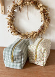 Trousse de toilette Vichy vert