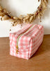 Trousse de toilette femme vichy rouge