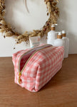 Trousse de toilette Vichy rose