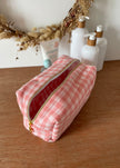 Trousse de toilette Vichy rose