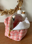 Trousse de toilette Vichy rose