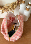 Trousse de toilette femme vichy rouge