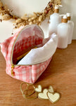 Trousse de toilette femme vichy rouge
