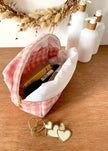 Trousse de toilette femme vichy rouge