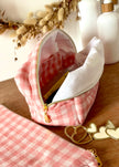 Trousse de toilette femme vichy rouge