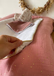 Housse de matelas à langer rose thé doré