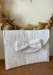 Pochette à couches blanc doré
