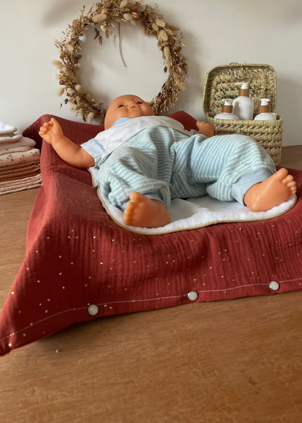 Housse de matelas à langer tomette doré