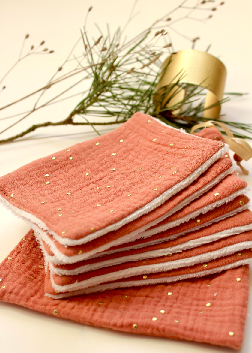 Semainier de lingettes démaquillantes terracotta