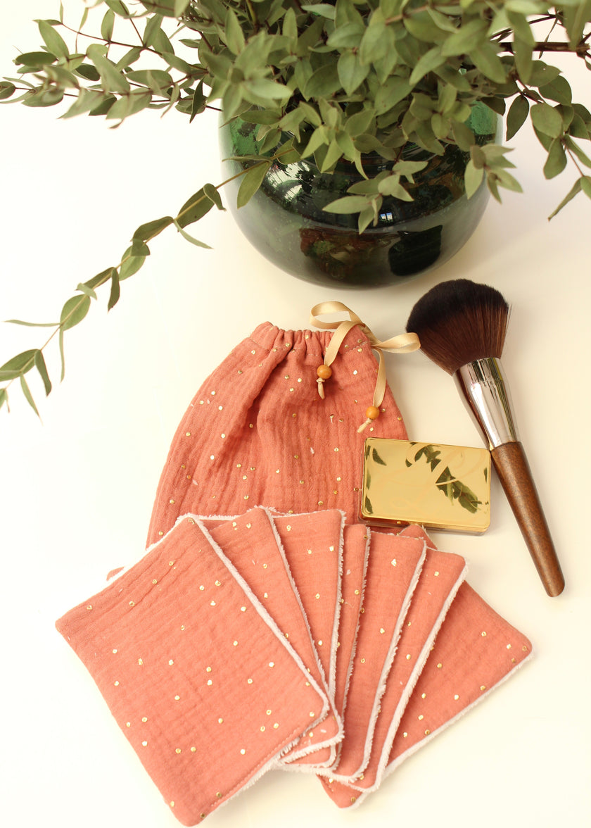 Semainier de lingettes démaquillantes terracotta