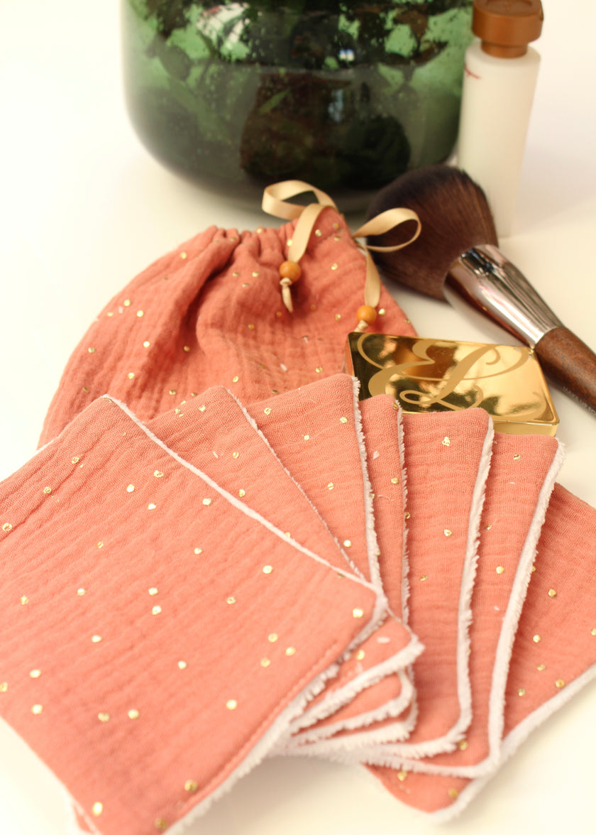 Semainier de lingettes démaquillantes terracotta