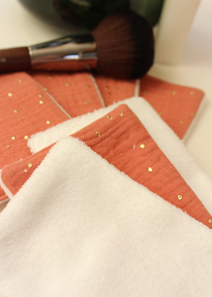 Semainier de lingettes démaquillantes terracotta