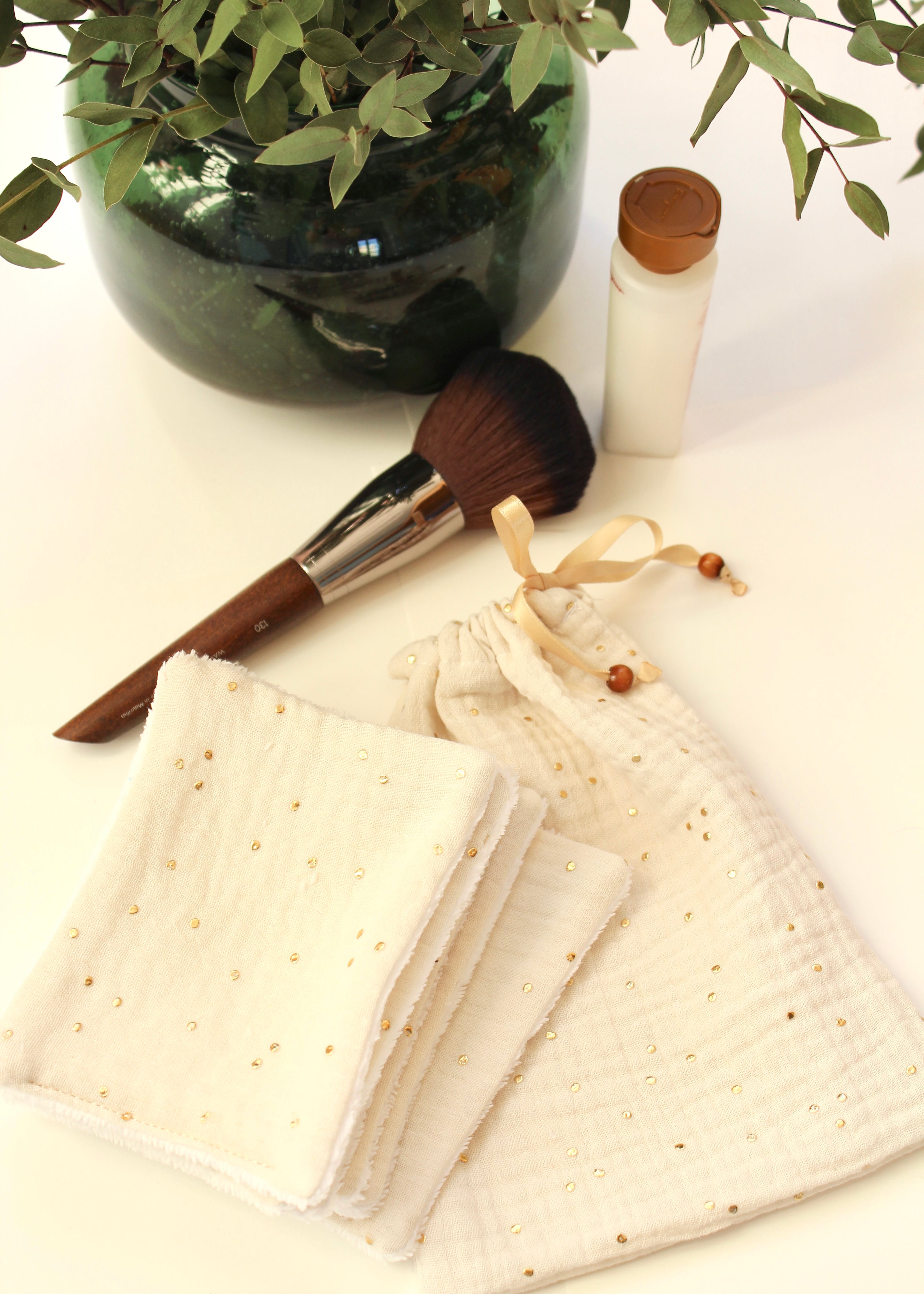 7 lingettes écrues visage lavables